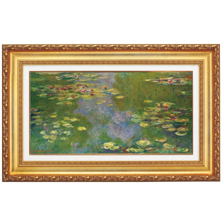 睡蓮1919』 クロード・モネ 8号変形 立体複製名画 額装付
