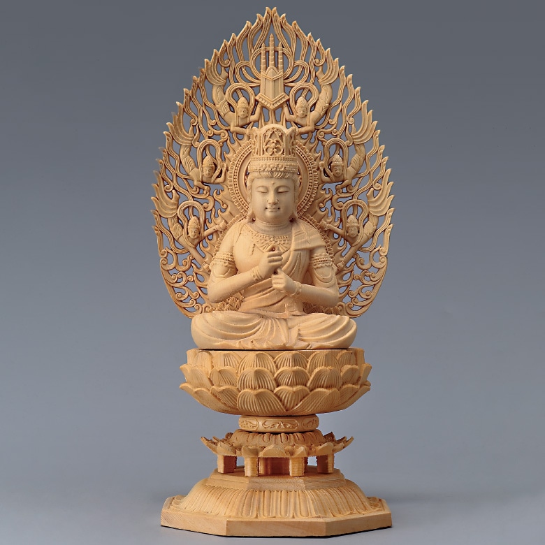 江戸(倉庫)　仏教美術　桧彫刻　大日如来像　仏像　置物　V　9312 桧彫刻『大日如来』仏像 | 仏像 | 【公式】アートの友社 モール 有名