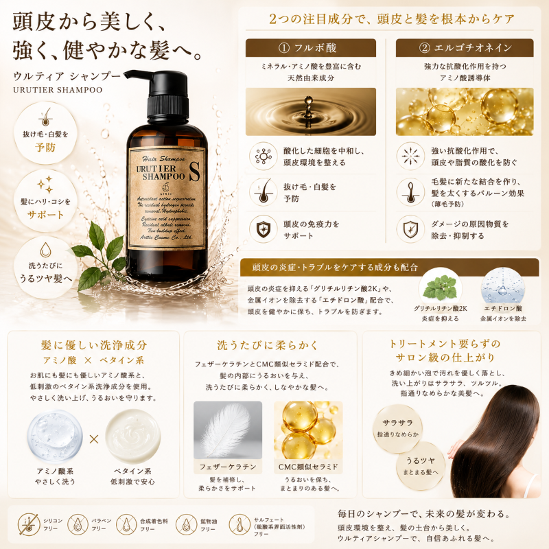 ウルティアシャンプーS 380ml】新時代の髪質改善成分トステア配合