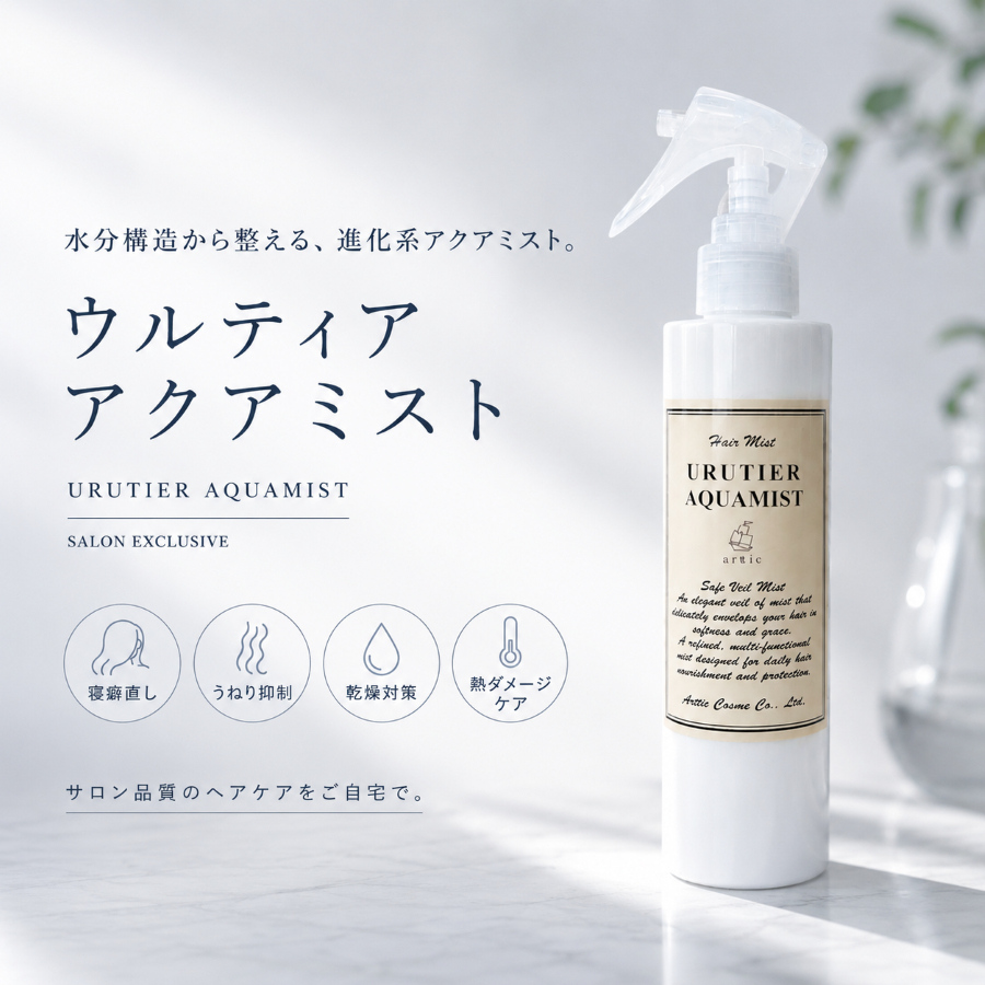 ウルティアアクアミスト 200ml】朝の寝癖直しから日中の質感キープまで