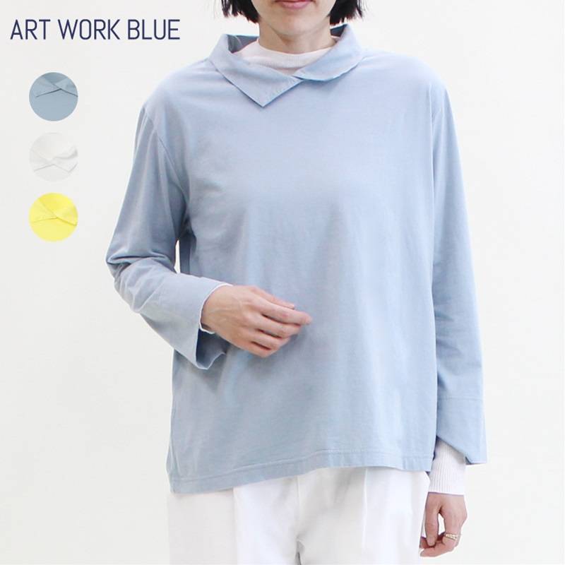ART WORK BLUE / ハイゲージ天竺Polo-HighネックT