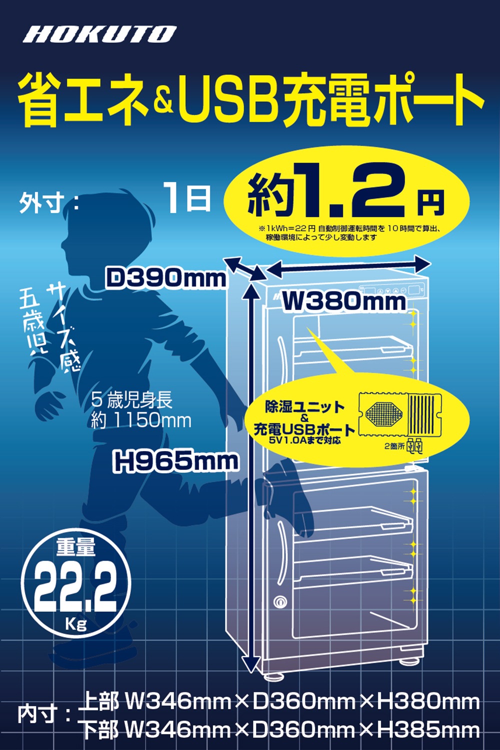 HP-132EX】HOKUTO 防湿庫 132L｜高精度湿度センサー・全自動除湿