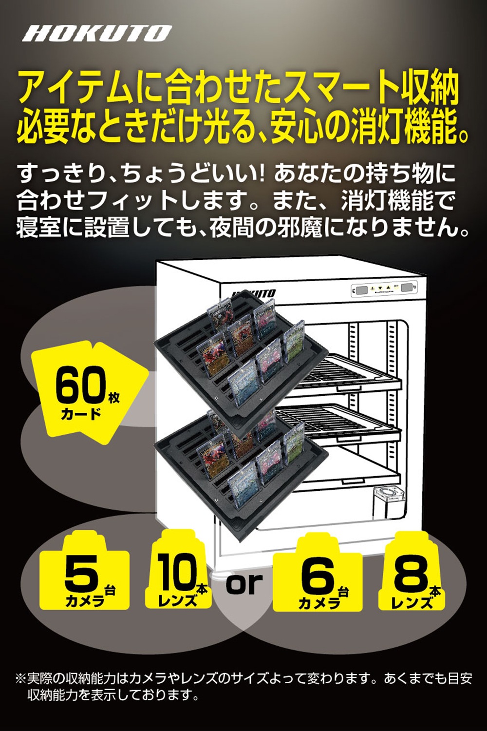 HV-88ED】HOKUTO 防湿庫 88L｜カード保管専用・加湿機能搭載 | HOKUTO