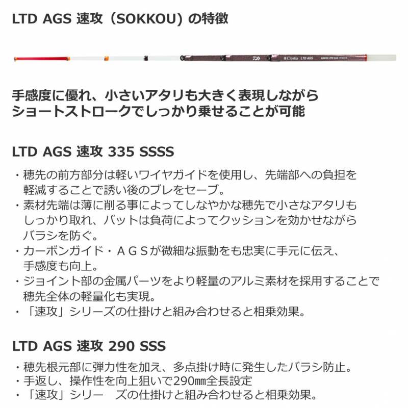 ダイワ クリスティア ワカサギ LTD AGS 速攻 290 SSS (Daiwa ワカサギ