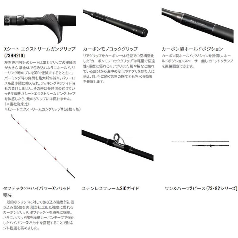 シマノ 25 ミッドゲーム XR 73HH210/RIGHT (Shimano 竿 ロッド 船 海