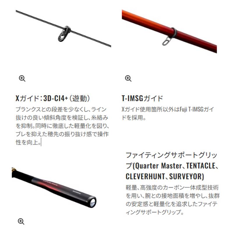 FIRE BLOODデクストラル1.3-50レッド/ブラック シマノ 24 ファイアブラッド グレ デクストラル 1.3-500 (Shimano 竿