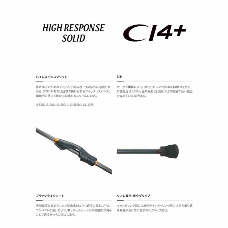 シマノ 22 ソアレSS S76UL-T (ロックフィッシュロッド 根魚竿 テトラ竿