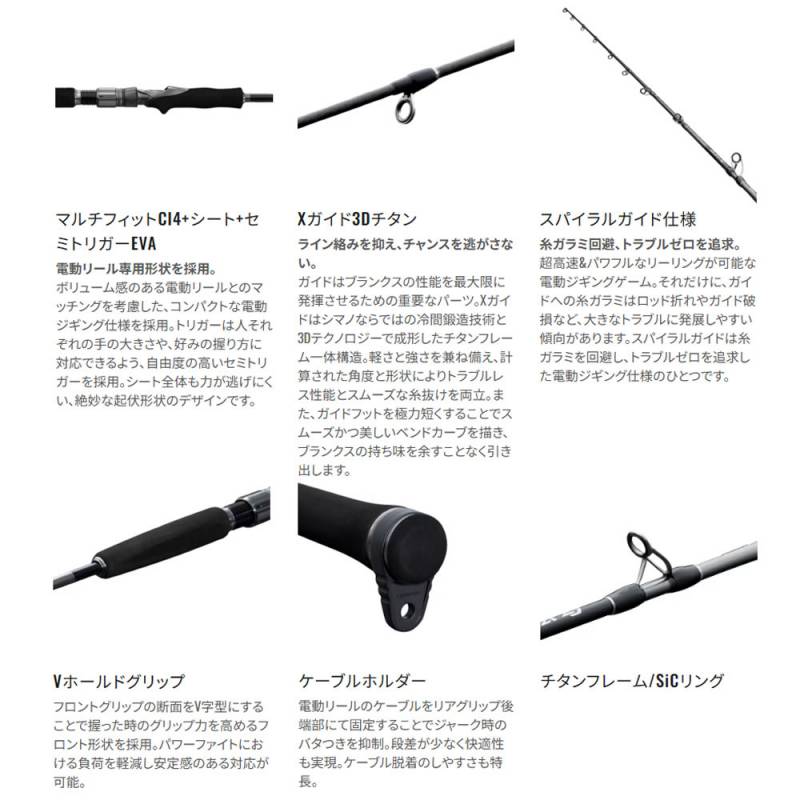 シマノ 25 オシアEJ B58-6 (Shimano ジギングロッド 竿 釣り 2ピース