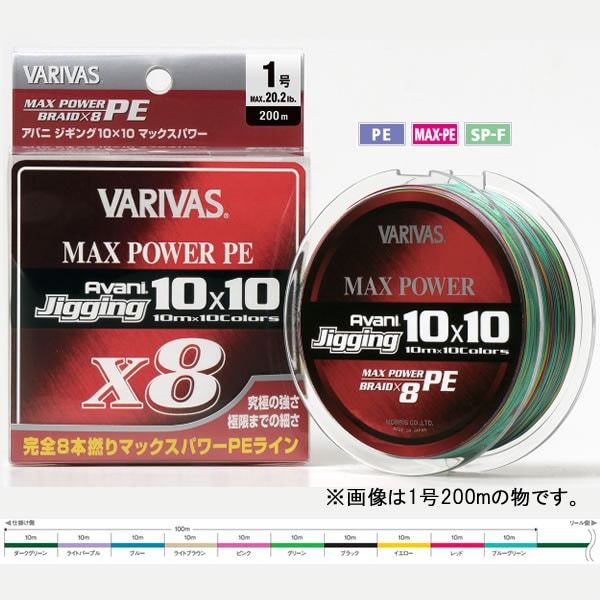 バリバス アバニ ジギング10×10マックスパワーPE X8 1.5号 600m バリバス アバニ ジギング10×10 マックスパワーPE X8 600m 1.5号～3号