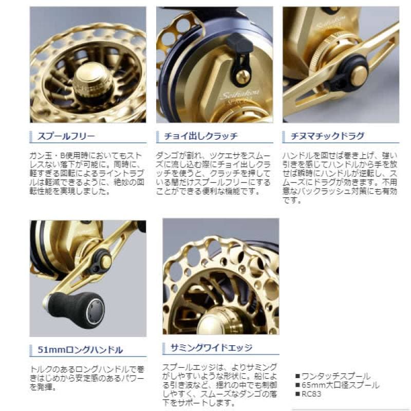 シマノ 19 セイハコウSP RC83 ゴールド 左 (チヌ リール) | チヌリール
