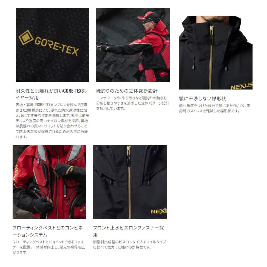 シマノ 24 ネクサス ゴアテックス レインスーツ レッド RA-101X