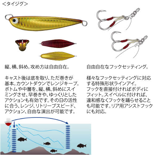 タックルハウス タイジグ 120g (ジギング メタルジグ 鯛ジグ