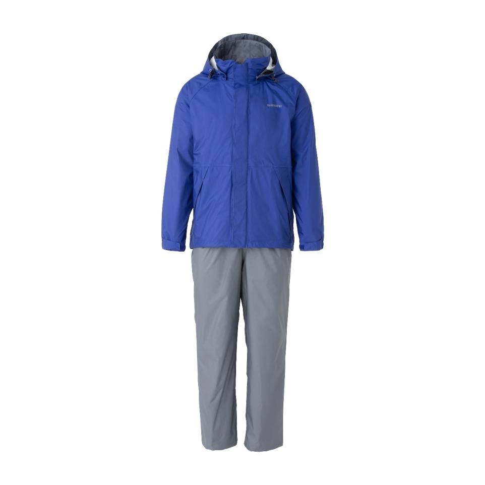 シマノ DSベーシックスーツ RA-027Q レインウェア上下セット 収納袋付 シマノ DSベーシックスーツ ブルー 2XL～3XL RA-027Q (レインウェア