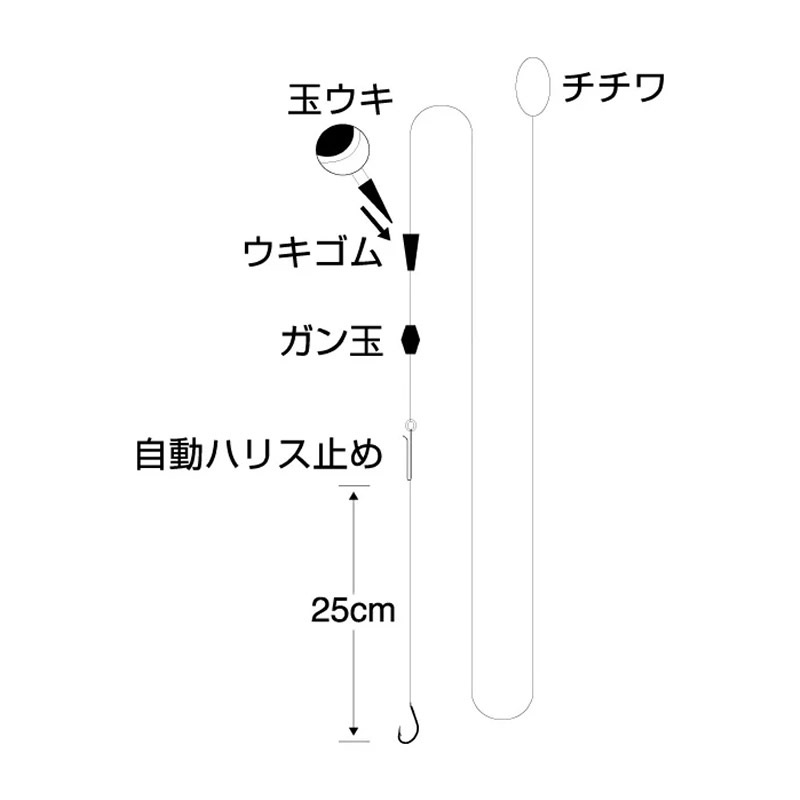 ささめ針 安心安全スレ玉ウキ淡水小魚2.7m竿用 2号 WZ752 (仕掛け 釣り