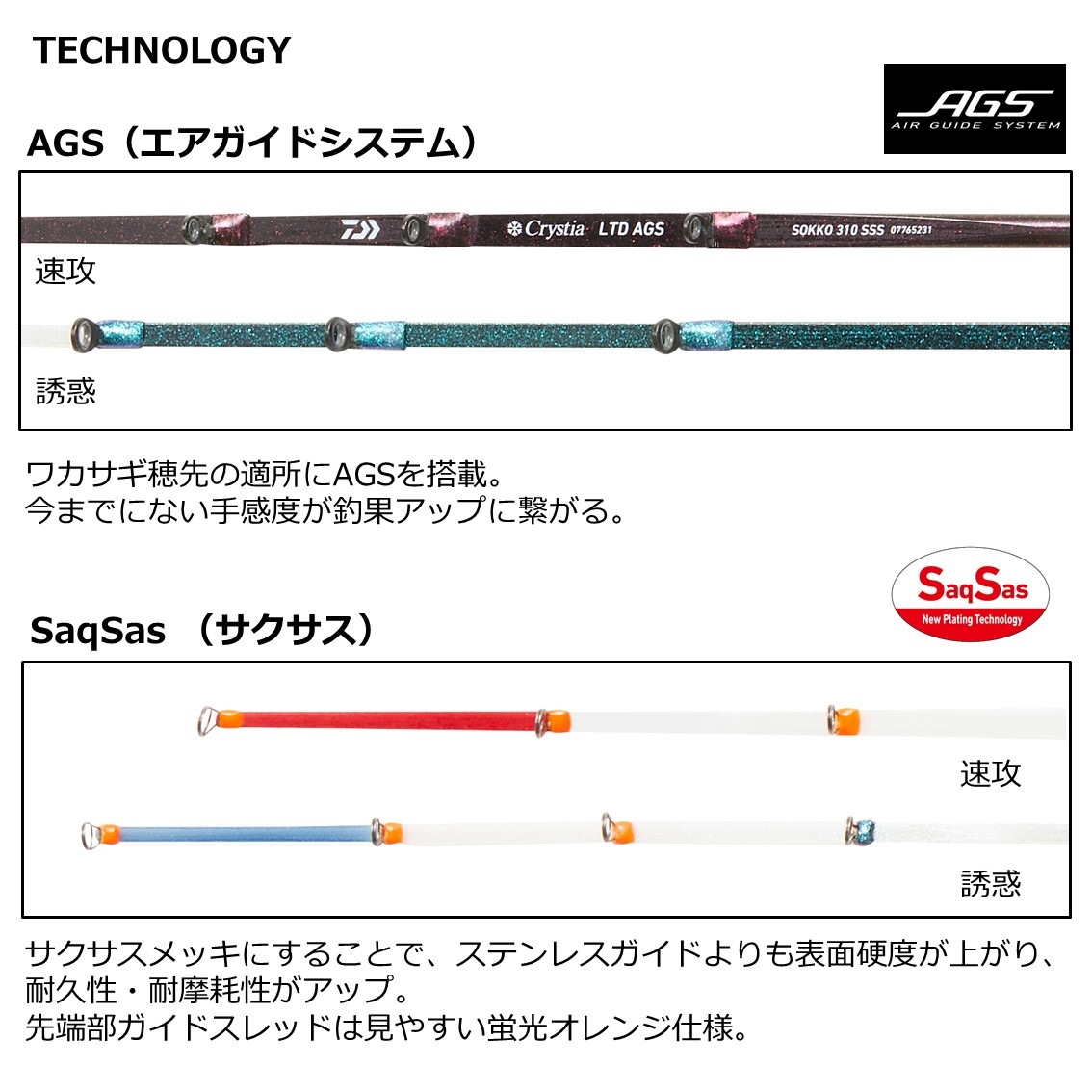 ダイワ クリスティア ワカサギ LTD AGS 誘惑330S (ワカサギ竿