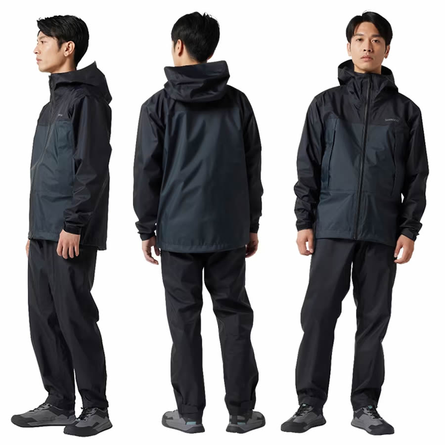 シマノ 25 3レイヤー レインスーツ ブラックマルチカモ RA-047X