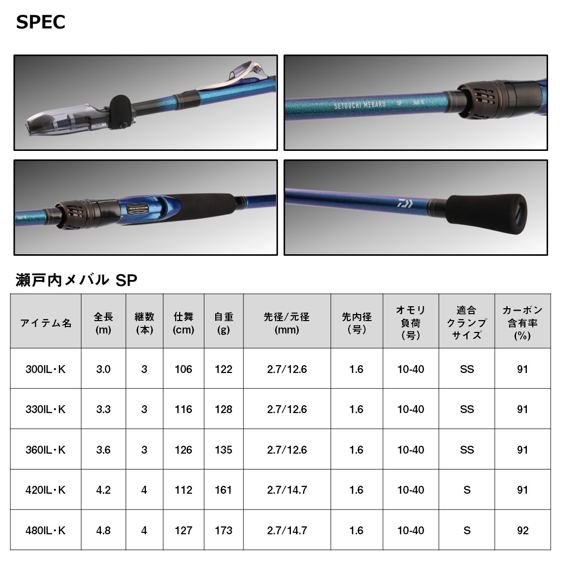 ダイワ 瀬戸内メバルSP 360IL K (Daiwa 竿 ロッド 船 海 釣り) | 船竿M