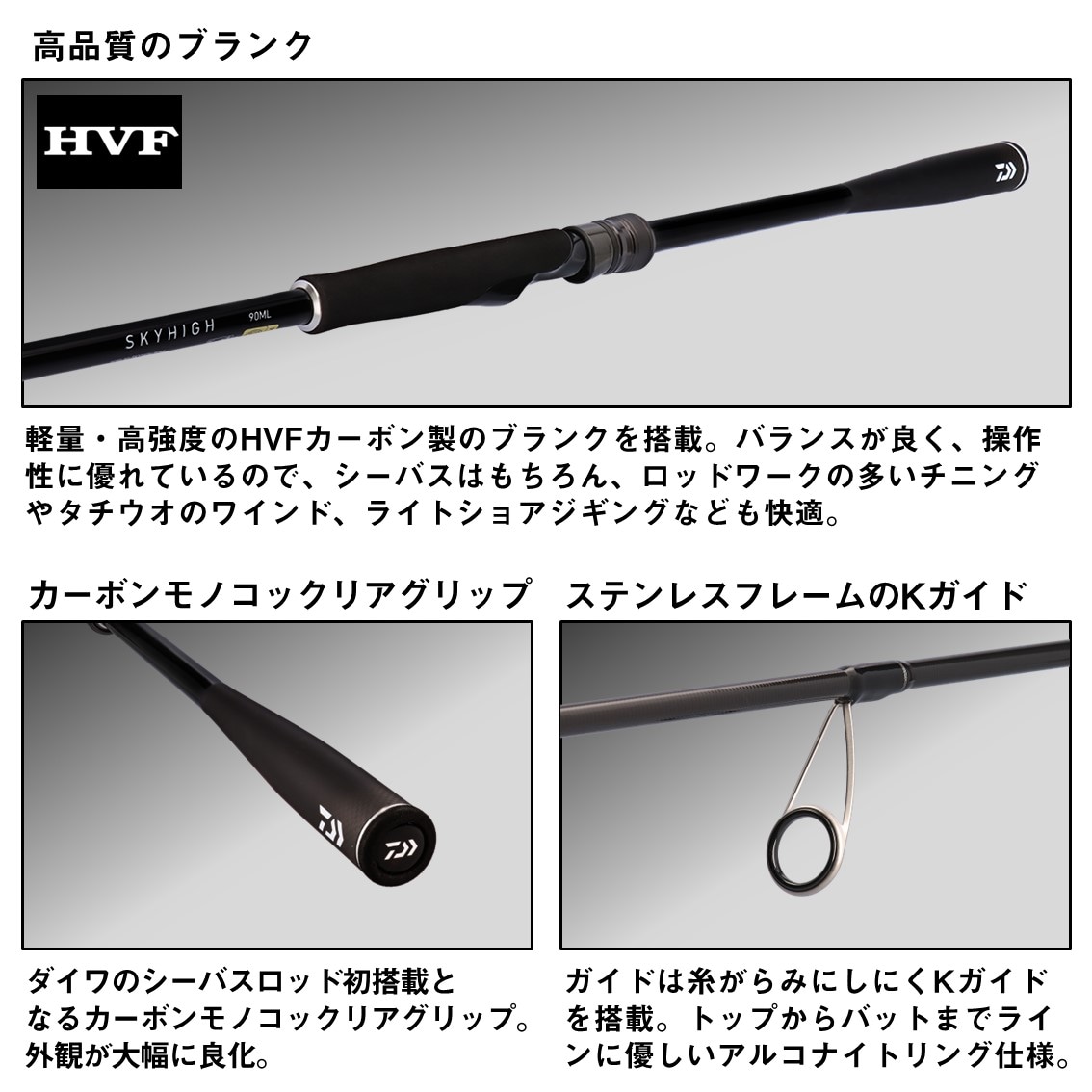 ダイワ スカイハイ 96ML (Daiwa ショアジギング ロッド 竿 釣り 2