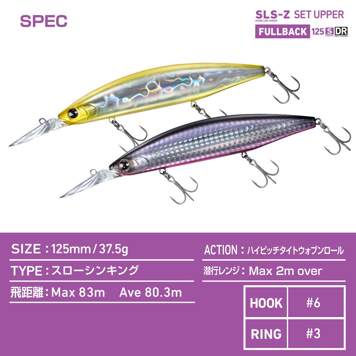ダイワ ショアラインシャイナーZ セットアッパー フルバック 125SDR ど