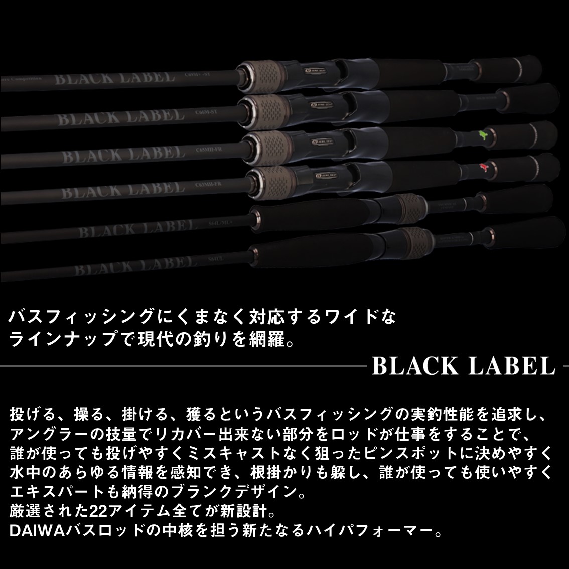 ダイワ 25 ブラックレーベル S 61L (Daiwa ブラックバス ロッド 竿