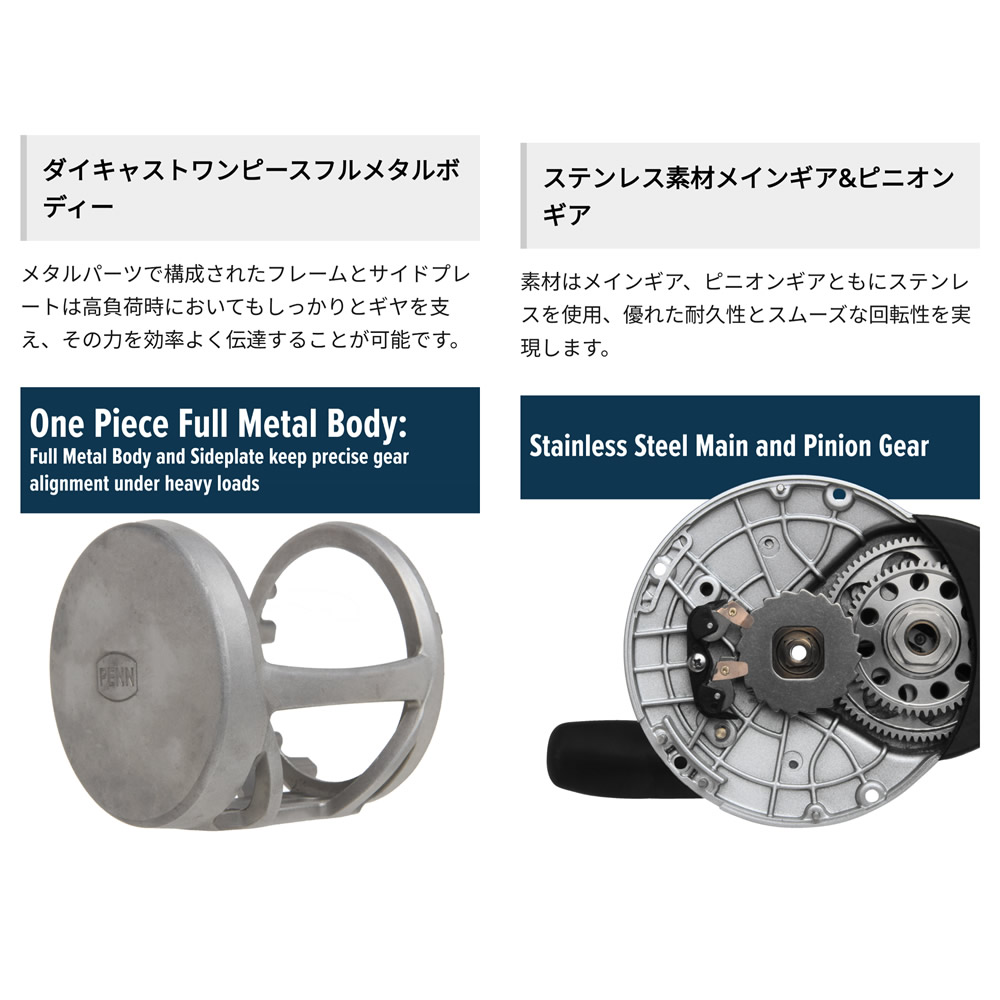 ペン PENN ファゾム2 2スピード 25NLD2 ナロースプール 右ハンドル