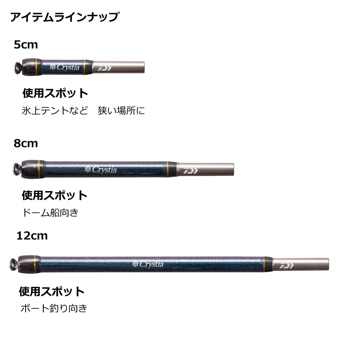 ダイワ クリスティアワカサギ穂先延長キット 8cm ブルー (ワカサギ竿