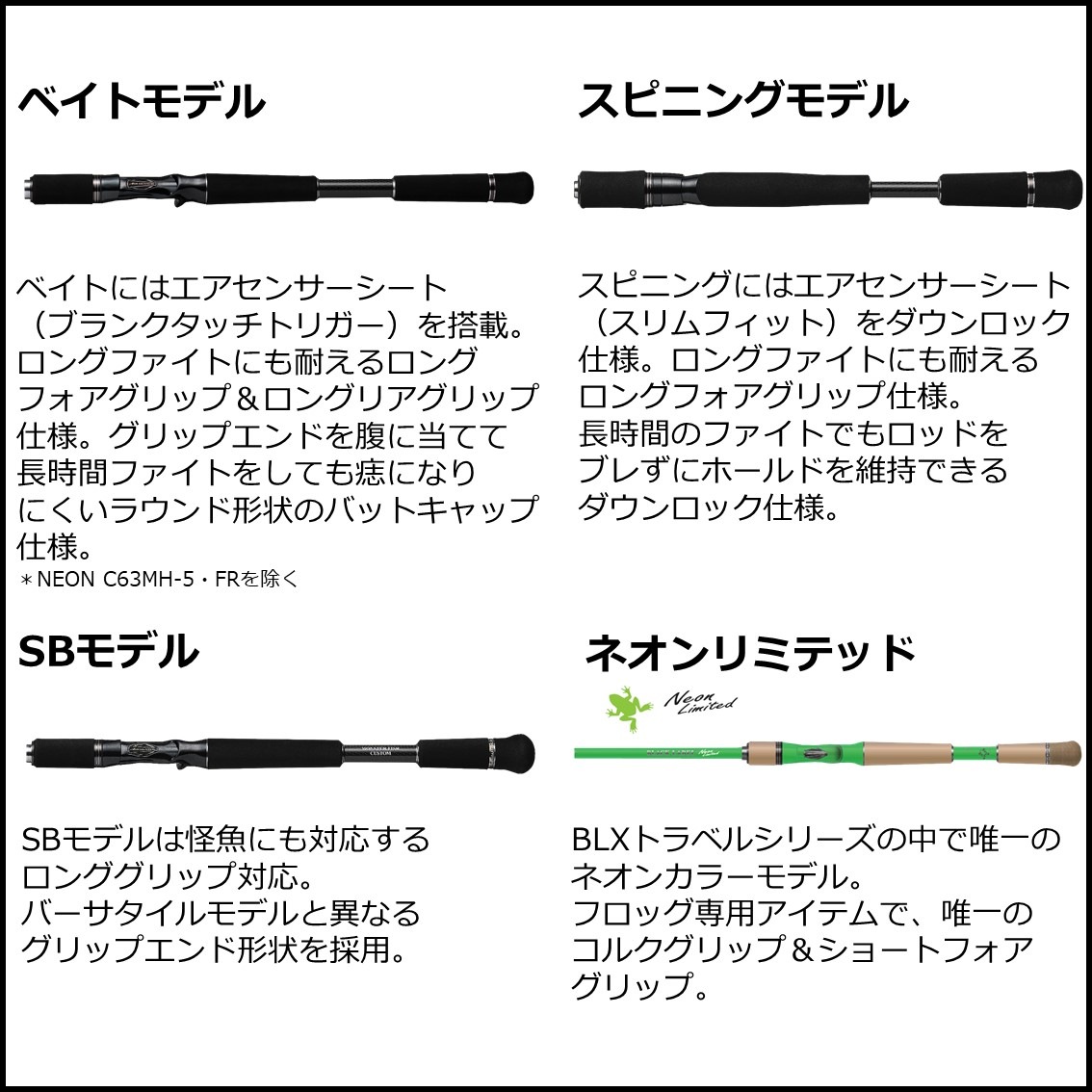 ダイワ ブラックレーベル トラベル NEON C63MH-5・FR (バスロッド