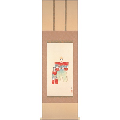 【新品未使用】上村松園「神ひな之図」高級額装 上村松園『御ひな之図』高級額