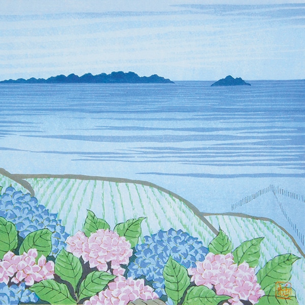 あいわ活士 創作木版画「あじさいの詩」｜エンディショップ【公式通販】