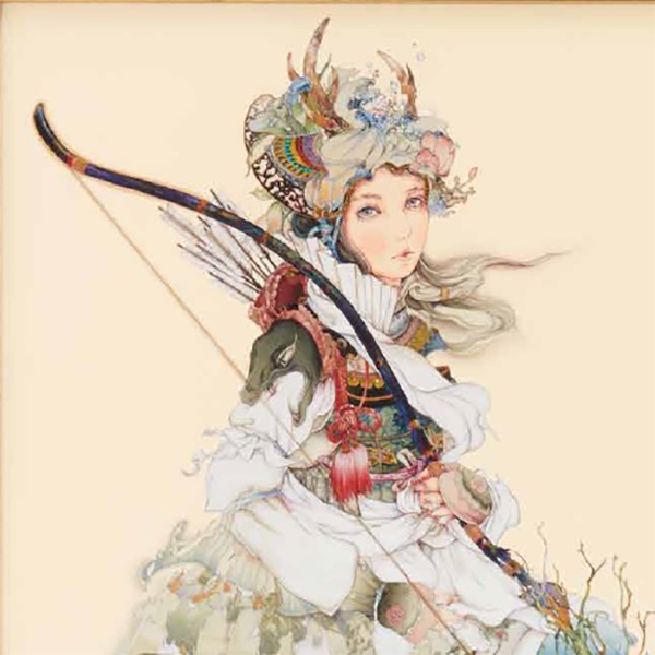 入江観、【森の夏の日】、希少な大判額装用画集より、美品、日本人画家 入江観、【森の夏の日】、希少な大判額装用画集より、美品、日本