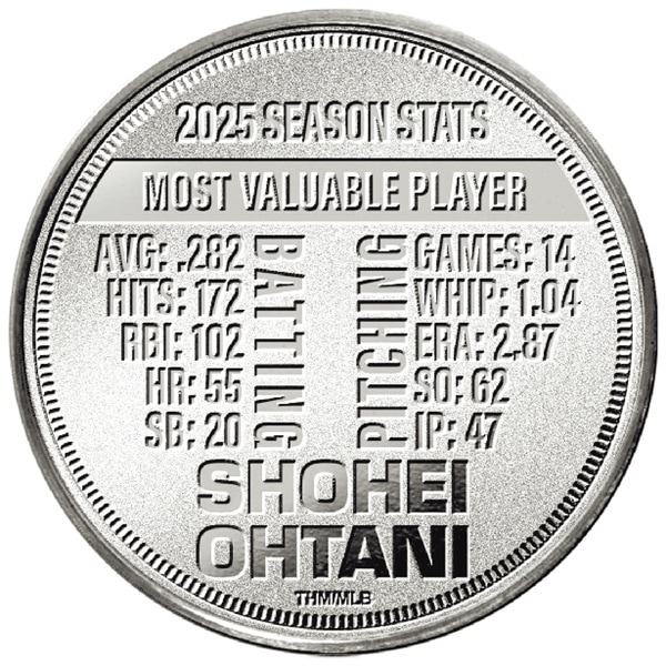 2025ナショナル・リーグ 大谷翔平MVP記念メダル 純銀メダル｜エンディ