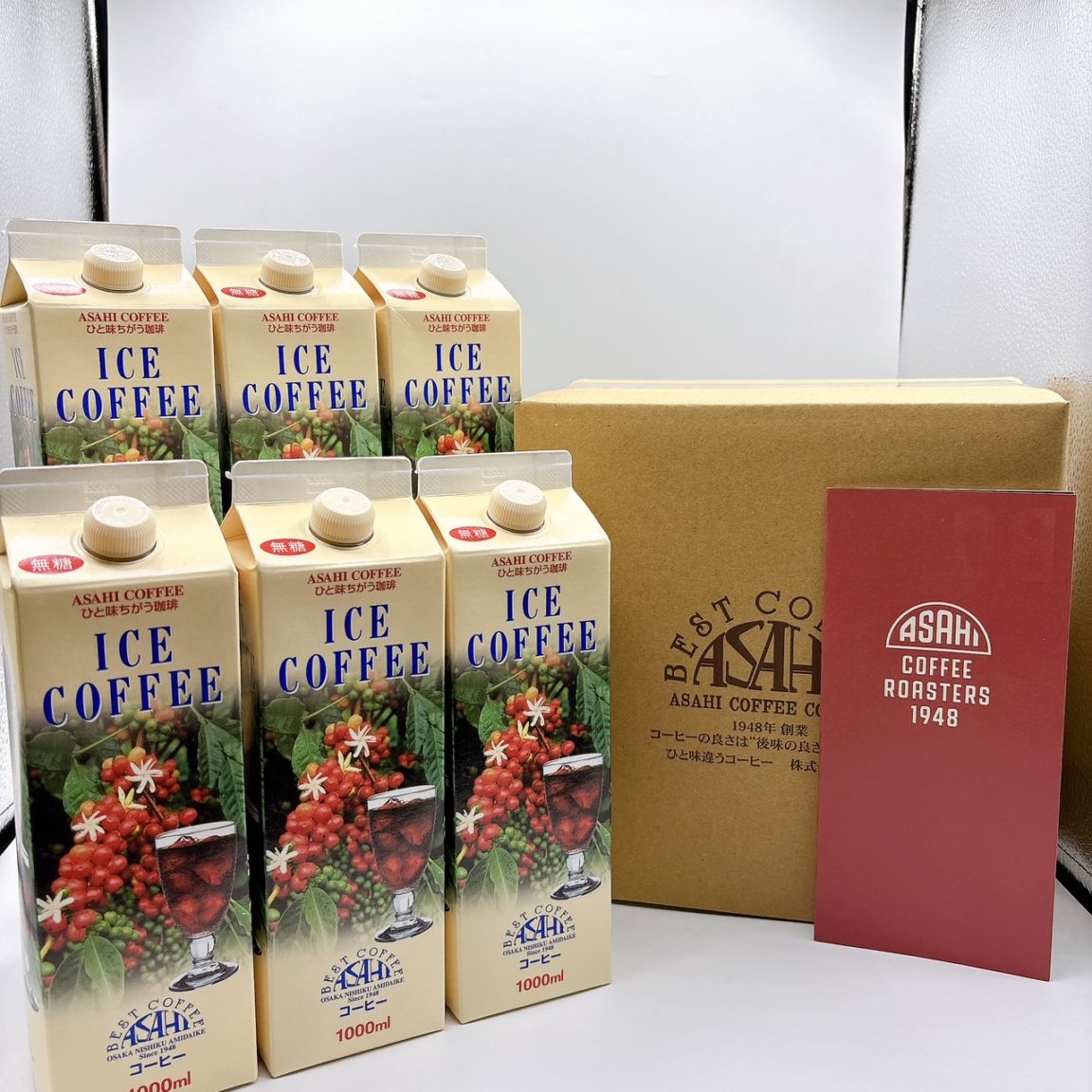 御中元　送料無料　無糖 ASAHI　オリジナルリキッドアイスコーヒー 1000ml 12本 1ケース