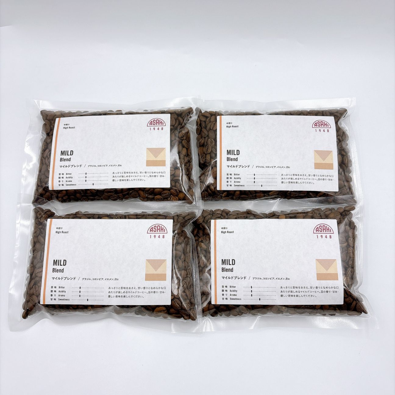 【クリックポスト  送料無料  同一梱包不可】旭マイルドブレンド　400g　人気ブレンドコーヒー　100gＸ4袋　