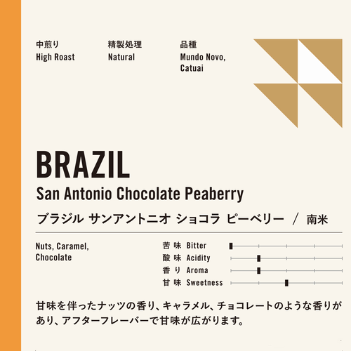 プレミアムコーヒー  ブラジル サンアントニオ　 ショコラ ピーベリー