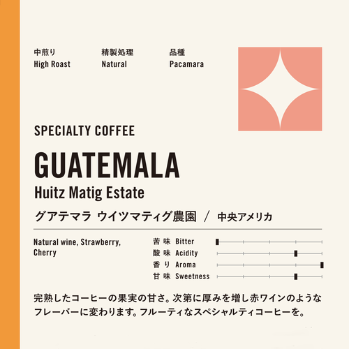 スペシャルティコーヒー　グアテマラ ウイツマティグ農園　パカマラ　ワイニー
