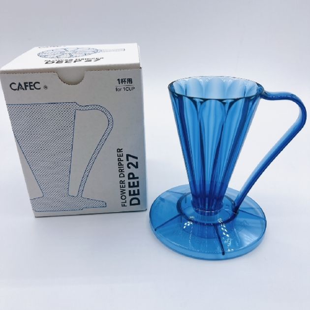 フラワードリッパー DEEP27 クリアネイビー　〈1杯用〉FDD-27CN 　   ディープドリッパー ディープ27 CAFEC　カフェク　MADE IN JAPAN