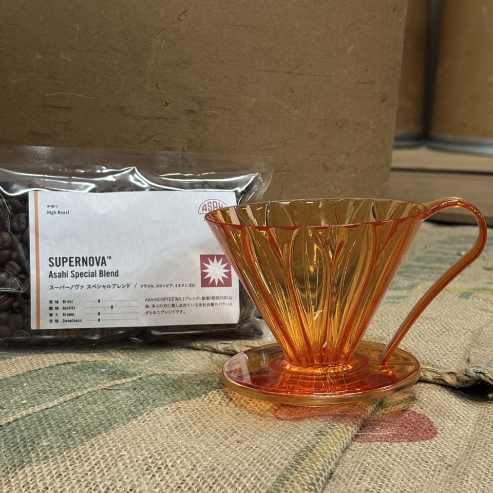 【数量限定】10周年記限定　TFD-4OR フラワードリッパー cup4＜CAFECオレンジ＞　豆セット 〈2-4杯用〉MADE IN JAPAN  カフェック