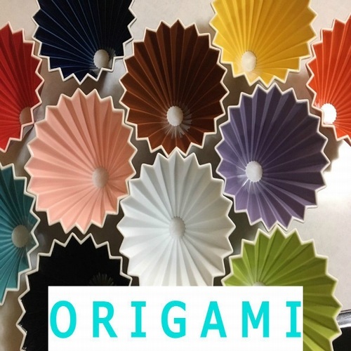 ORIGAMI　ロゴ入り　オリガミ　ドリッパー 木製ホルダー　ダークブラウン