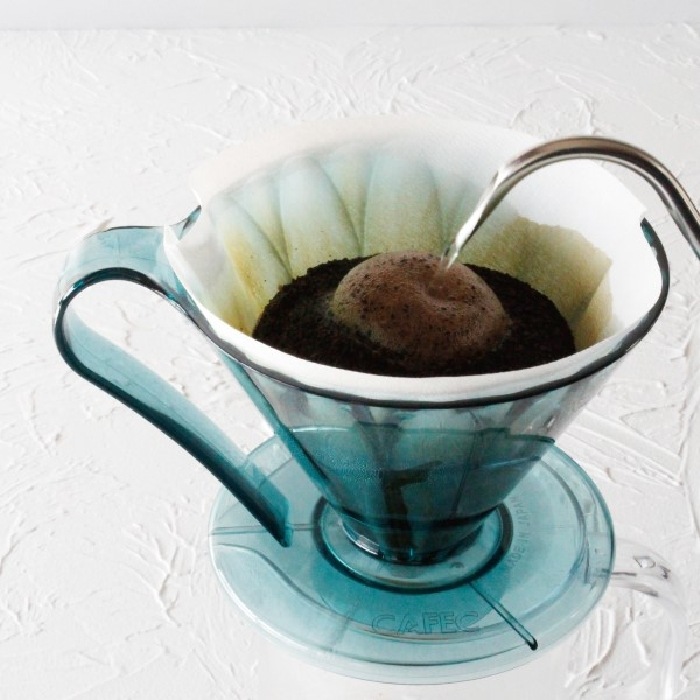 送料無料！！　豆セット CAFEC トライタンフラワードリッパー クリアブルーグリーン cup1〈1杯用〉TFD-1 CBG トライタン樹脂製   MADE IN JAPAN  　カフェク 三洋産業