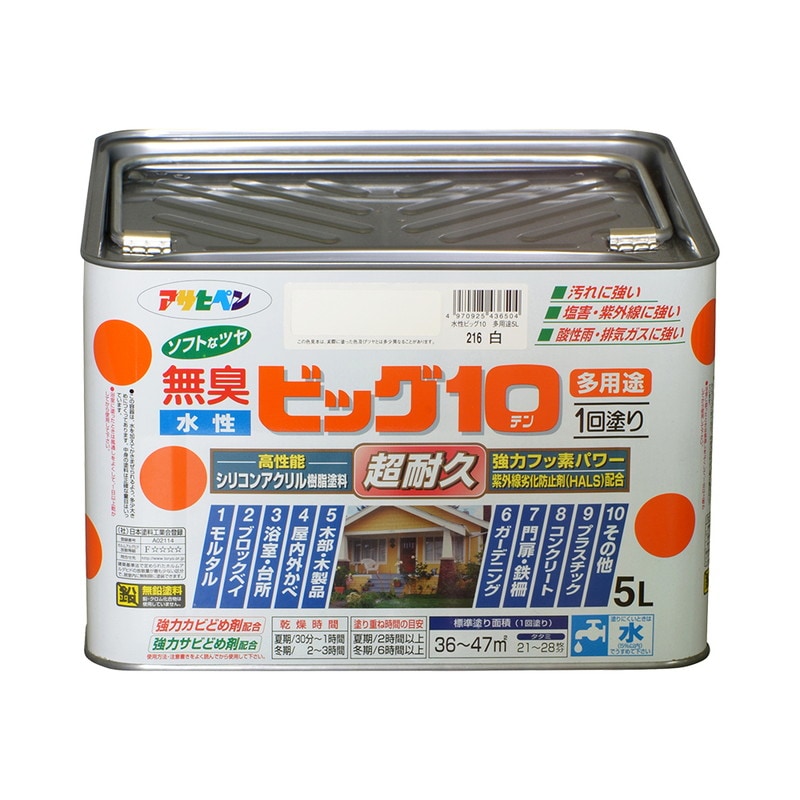 水性ビッグ10 多用途 5L 水性塗料 多用途塗料