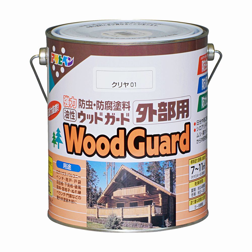 油性ウッドガード 外部用 （1.6L） 強力防虫 防腐 防カビ 日光や雨に強い シロアリ・キクイムシ・腐れ・カビから木部を保護