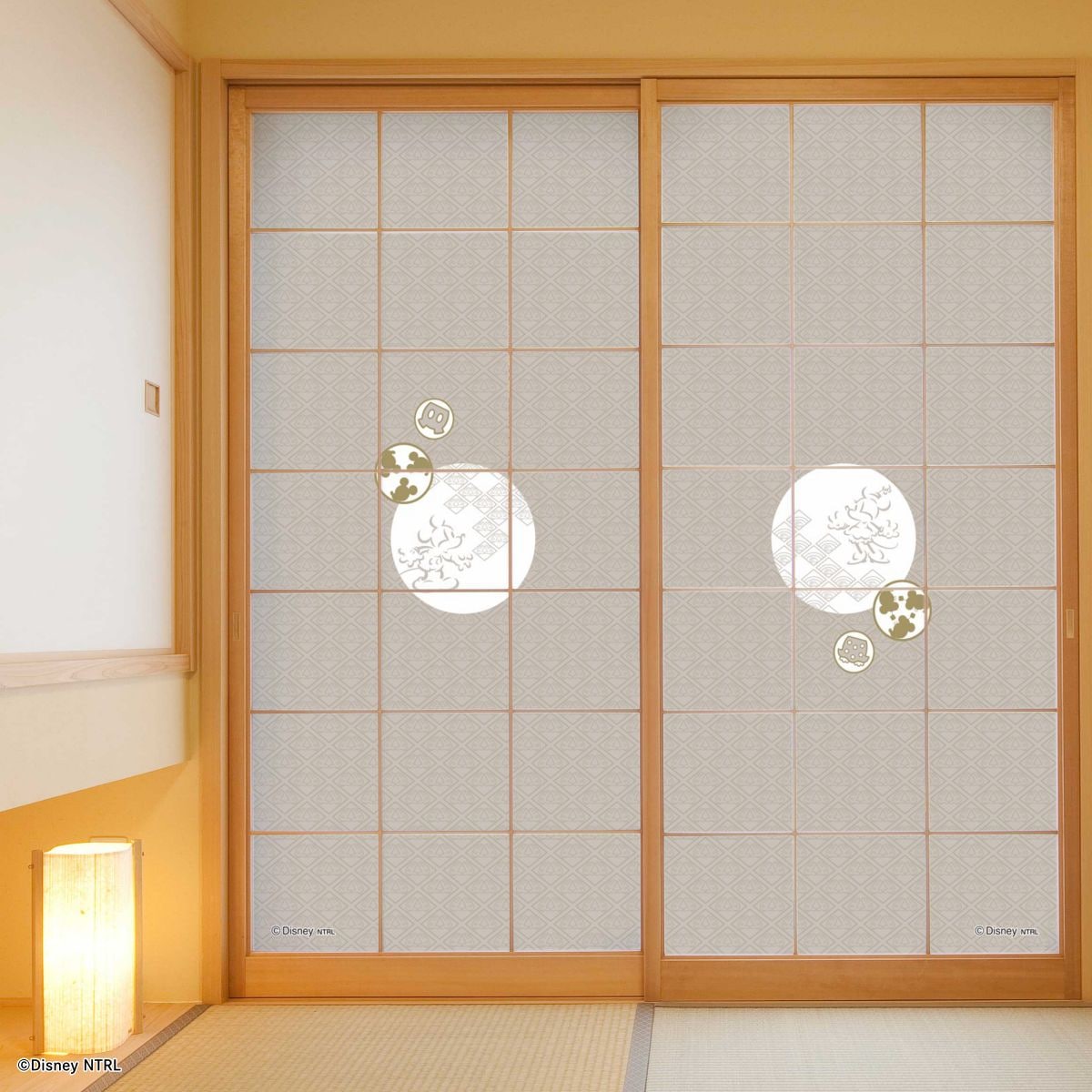 ディズニーキャラクター 障子紙 ミッキー＆ミニー 和1  NTLD-022S のりで貼るタイプ 幅約92cm×長さ約182cm 2枚1組 アサヒペン