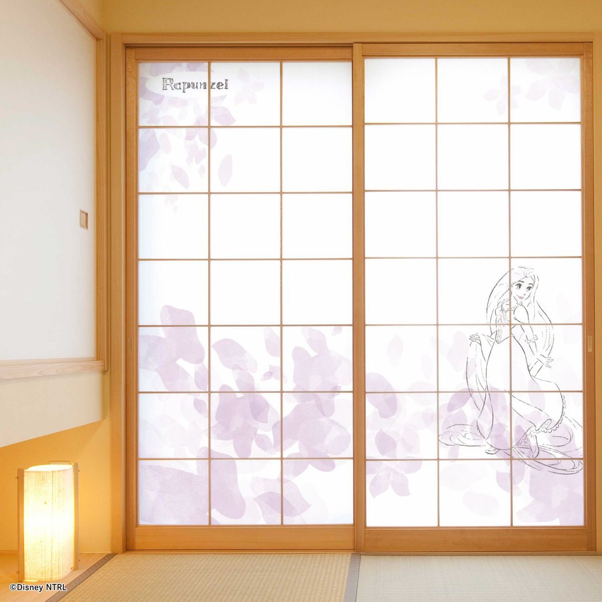 ディズニーキャラクター 障子紙 ディズニープリンセス 塔の上のラプンツェル NTLD-024S のりで貼るタイプ 幅約92cm×長さ約182cm 2枚1組 アサヒペン