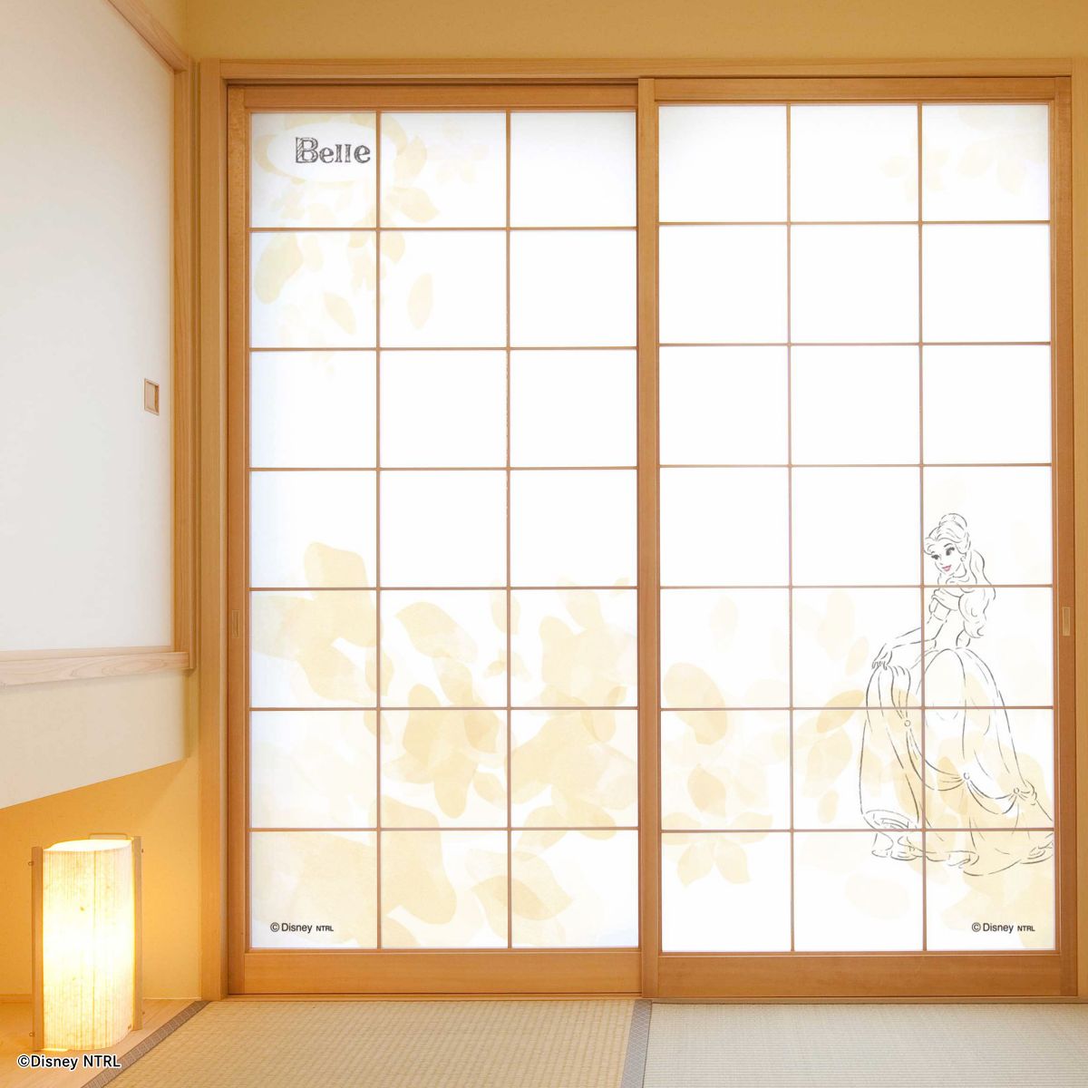 ディズニーキャラクター 障子紙 ディズニープリンセス 美女と野獣 ベル NTLD-025S のりで貼るタイプ 幅約92cm×長さ約182cm 2枚1組 アサヒペン