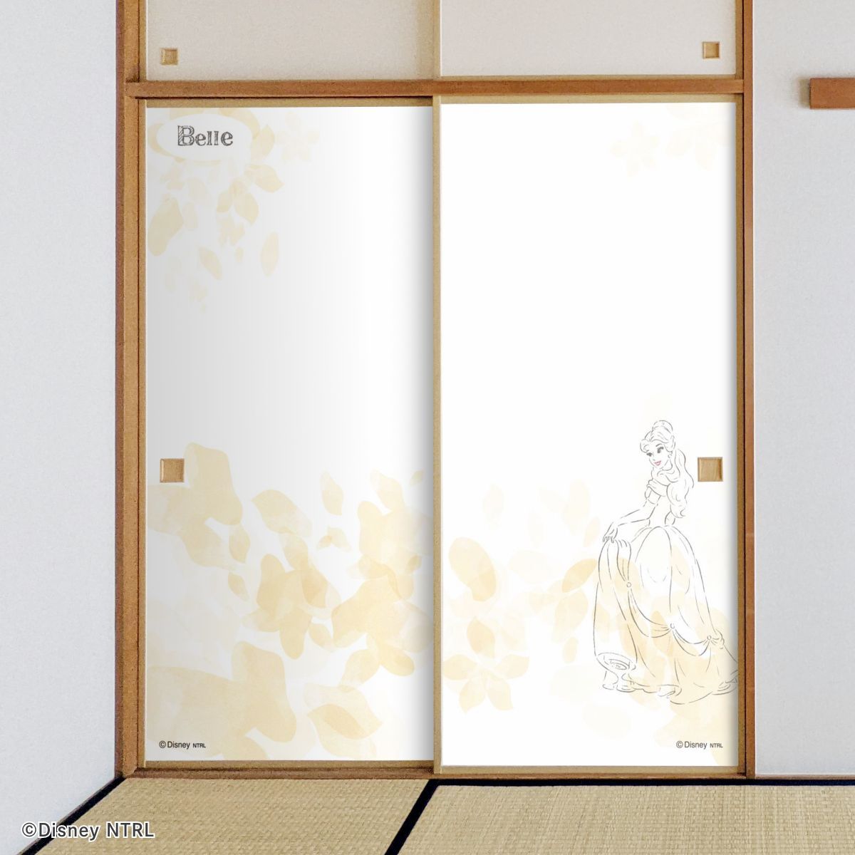 ディズニーキャラクター ふすま紙 ディズニープリンセス 美女と野獣  ベル NTLD-025F 水で貼るタイプ 再湿 襖紙 幅約92cm×長さ約182cm 2枚1組 アサヒペン