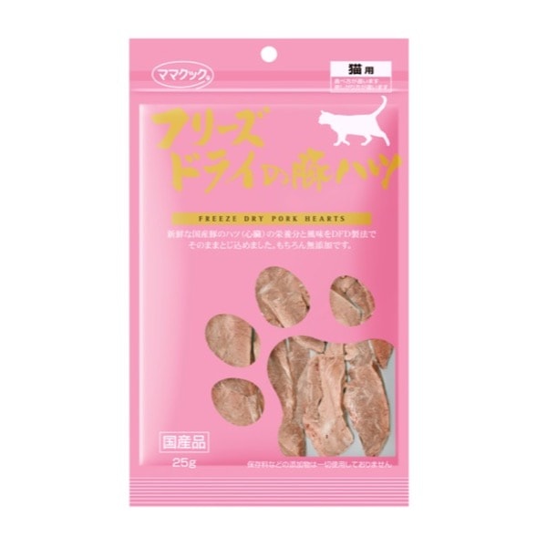 ママクック フリーズドライの豚ハツ猫用 25g
