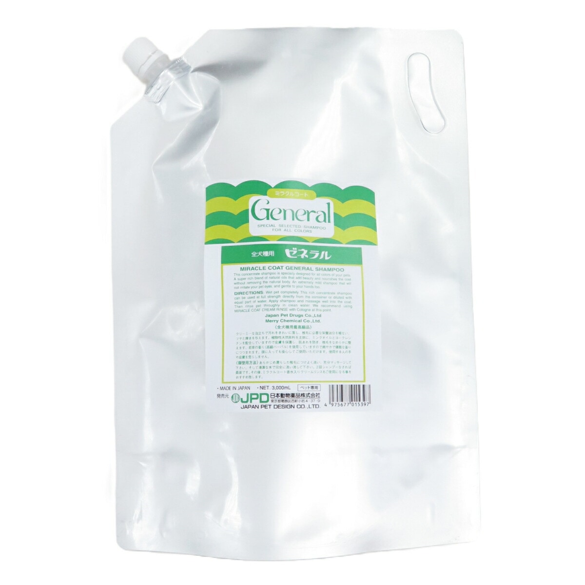 ペット用シャンプー ミラクルコート ゼネラルシャンプー 全犬種用最高級品 3L 日本製 犬用シャンプー トリミング用品