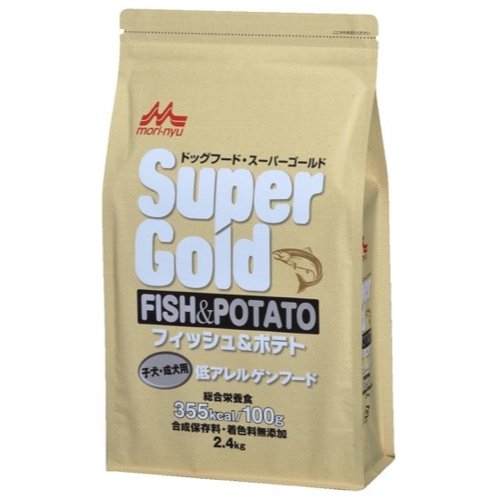 森乳サンワールド スーパーゴールド フィッシュ＆ポテト 子犬・成犬用 2.4kg