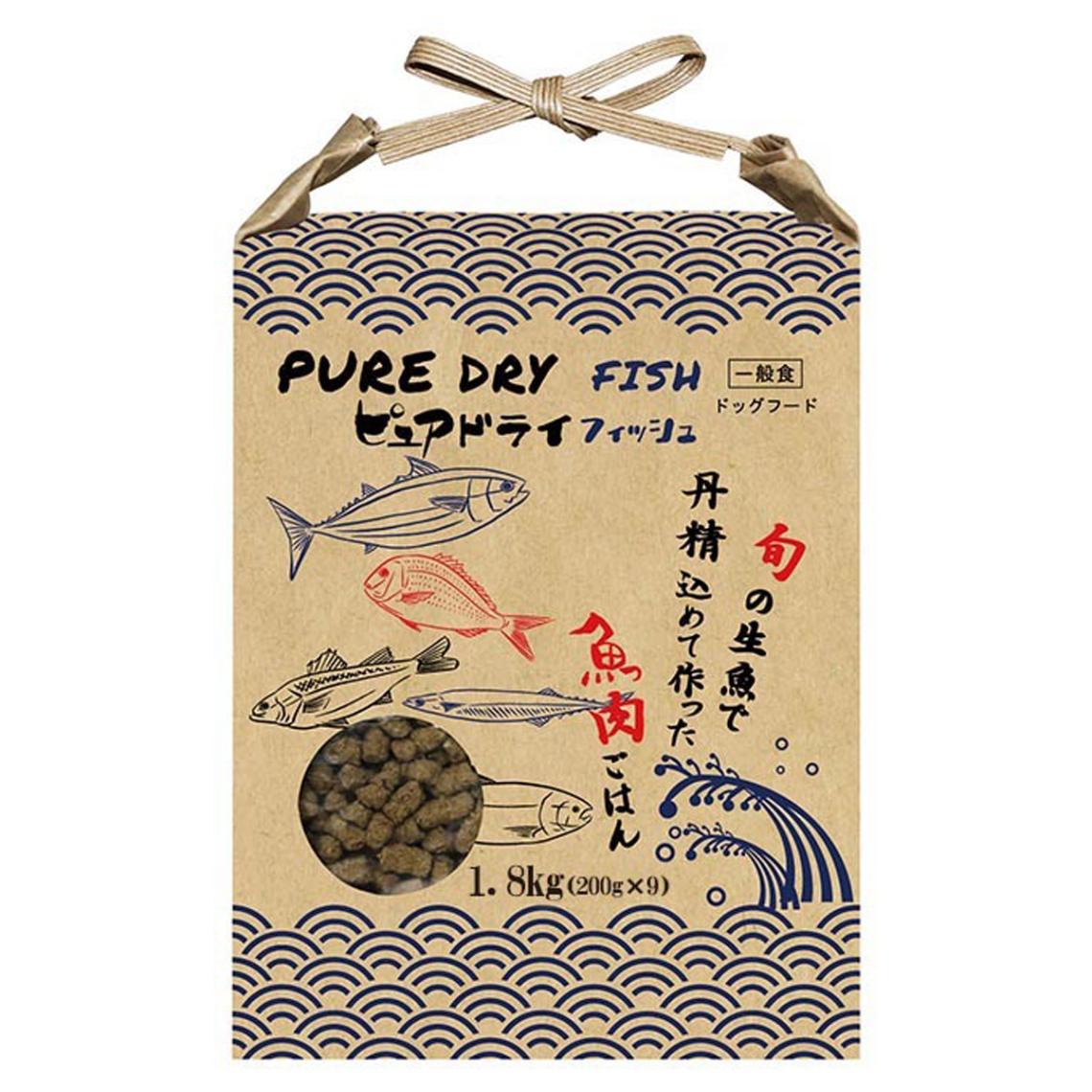 ピュアドライフィッシュ 国産 ドッグフード 犬用 魚肉 1.8kg（200g×9）PUREDRY