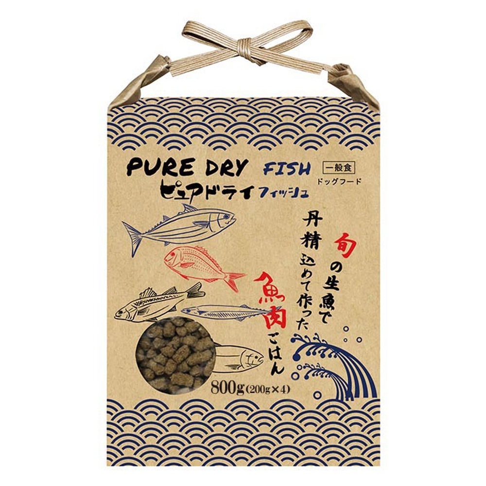 ピュアドライフィッシュ 国産 ドッグフード 犬用 魚肉 800g（200g×4）PUREDRY
